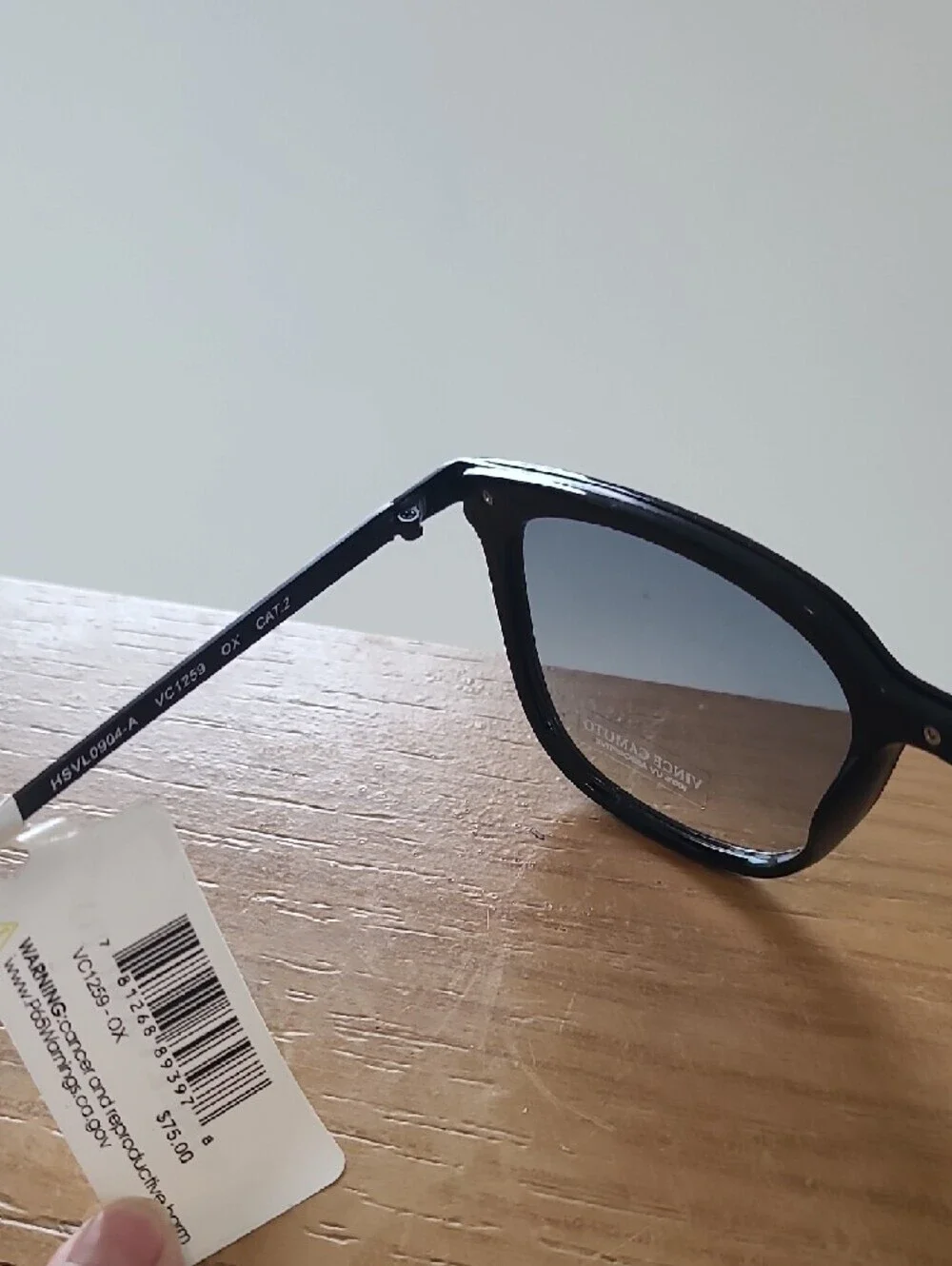 Vince Camuto Black Frame Sunglasses with Gradient Gray Lenses